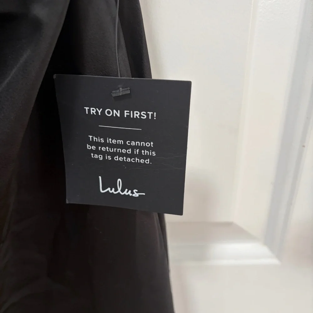 Lulus Effortlessly Sensational NWT size Large Black Satin Backless Maxi Dress - Picture 4 of 13